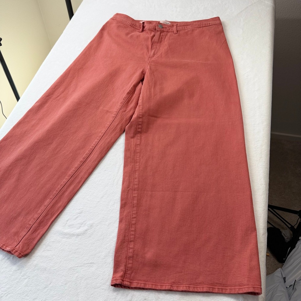 Universal Thread Sailor Wide Leg Pants Womens 17 Orange Good High Rise Stretch - Picture 3 of 14